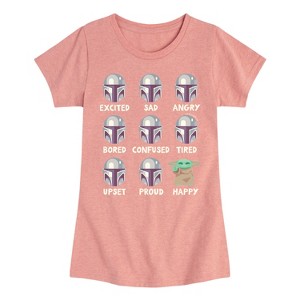 Girls' - The Mandalorian - Mandalorian Moods Fitted Short Sleeve Graphic T-Shirt - 1 of 4