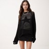 Anna-Kaci Women's Loose Knit Long Sleeve Sweater with Bold Star Design and Semi-Sheer Open Weave Texture - 2 of 4