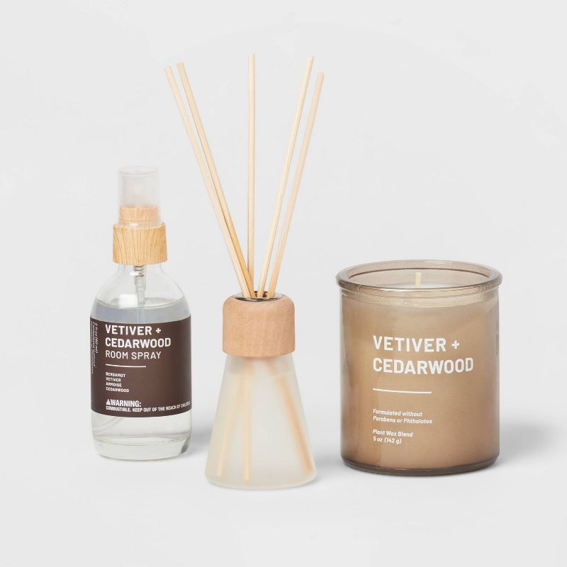 3pk Diffuser Candle Room Spray Gift Set Vetiver Cedarwood - Project 62&#8482;, 4 of 5