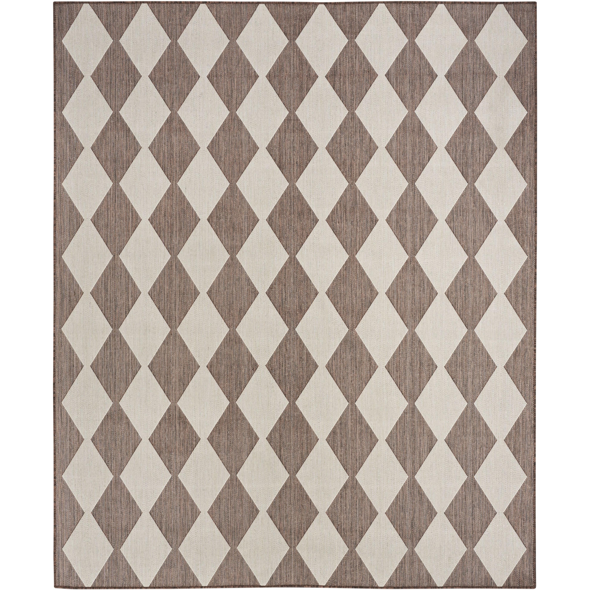 Nourison Positano 5' x 7' Natural Diamond Modern Flatweave Indoor/Outdoor Rug