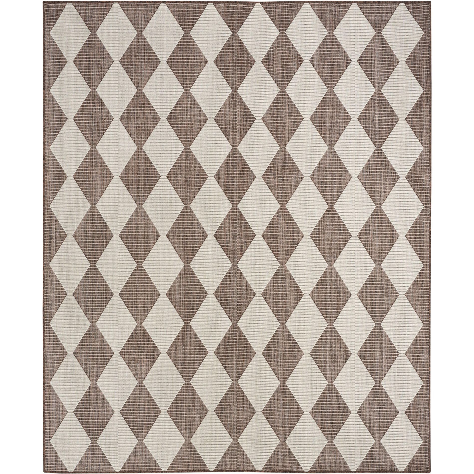 Nourison Positano 5' x 7' Natural Diamond Modern Flatweave Indoor/Outdoor Rug