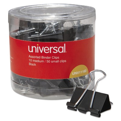 UNIVERSAL Large Binder Clips 1 Capacity 2 Wide Black 12/Pack 11112