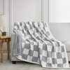 Snuggle Sac Super Soft Reversible Throw Blanket,Lightweight Textured Striped Throw,Checkered Style - 2 of 4