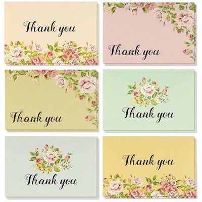 48 Pcs Thank You Cards Bulk Set, Elegant Floral Thank You Notes with Envelopes