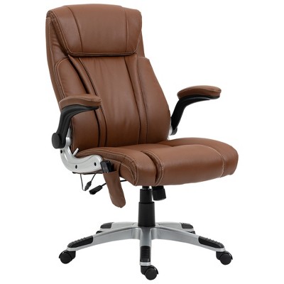 Vinsetto Vibration Massage Office Chair With Heat, Adjustable Height, High  Back, Footrest, Pu Leather Comfy Computer Desk Chair, Gray : Target