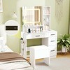 Resenkos Dressing Desk - 3 Color Lighting Modes, Hair Dryer Stand, Vanity Table - White - 3 of 4