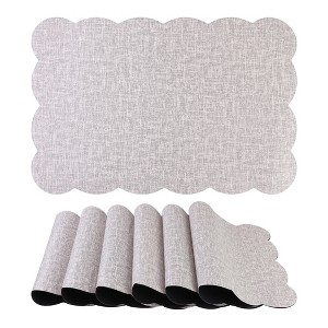REGALWOVEN PU Waterproof Wrinkle-Resistant Non-Slip Placemats 18" x 12" 6 Pcs - 1 of 4