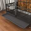 Cesicia Brown 31.50'' x 21.87'' x 26.97'' Modern Kennel Dogs room with Double-Door, lift Panel, 360¡ã Rotation -3 Height Adjustable Feeding Bowls - 2 of 4