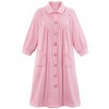 Collections Etc Plush Fleece Button Front Robe with Pockets, Collar - 4 of 4