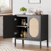 Modern Storage Cabinet,Glass Door Sideboard with Adjustable Shelves - 3 of 4