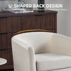 Velvet Accent Chair with Ottoman, Modern Barrel Chair Armchair for Living Room, Bedroom - 4 of 4