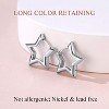 Small Star/Heart/Spike/Square Huggie Earrings for Women 18K Gold/Platinum Plated Cute Studs Earrings Jewelry Gift for Her, with Gift Box - 3 of 4