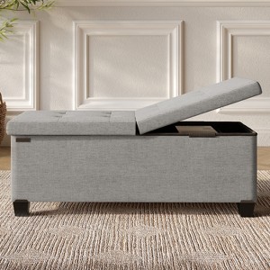 StorageBud Storage Ottoman for Bedroom End of Bed, Fabric Storage Bench, Large Storage Ottoman Bench, Entryway Bench with Storage - 1 of 4