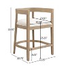 Christopher Knight Home Faraday Upholstered 25.25"  Rubberwood Counter Stools with Footrest (Set of 2) - 3 of 4
