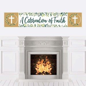 Big Dot of Happiness Elegant Cross - Religious Party Decorations Party Banner - 1 of 4