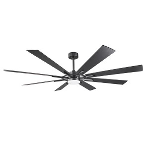 IHOMEADORE Black Modern LED Ceiling Fan with Light and Remote - 1 of 4