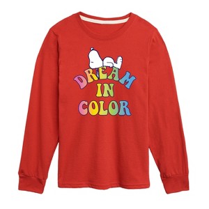 Boys' - Peanuts - Dream In Color Long Sleeve Graphic T-Shirt - 1 of 4