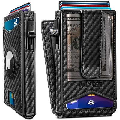 Paaaawaters Airtag Wallet for Men,with Money Clip Gift Boxed,Slim Front Pocket Wallet RFID Blocking Metal Case