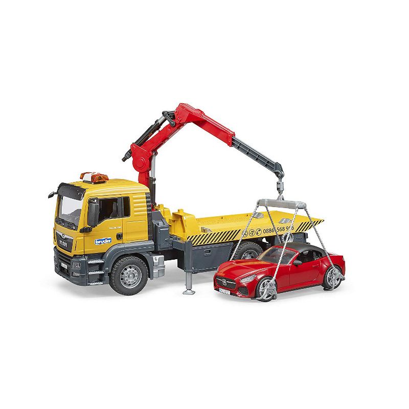 Bruder MAN TGS Tow Truck with BRUDER Roadster and Light & Sound Module, 4 of 9