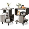 2 Pieces Wooden Modern Nightstand Set with Solid Wood Legs for Living Room - 3 of 4