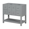 Vynxaria 36" Gray Freestanding Bathroom Storage Cabinet with Soft-Closing Doors and Drawers - 3 of 4