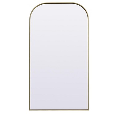 Elegant Lighting Metal Frame Arch Full Length Mirror 35x66 Inch in Brass