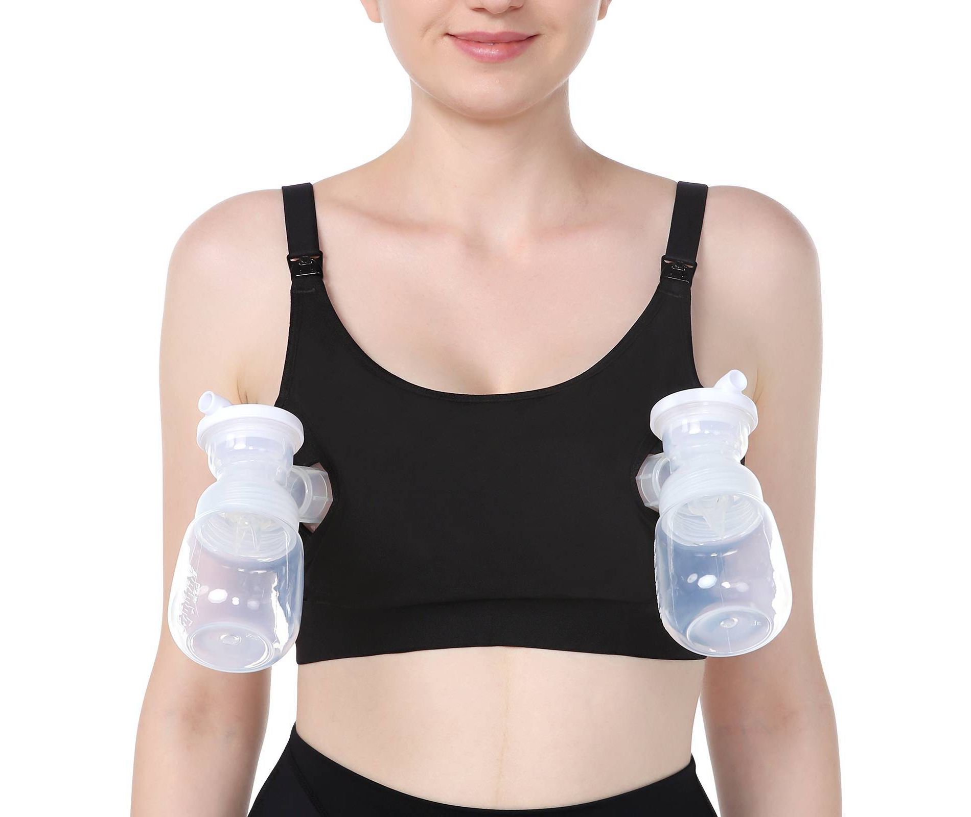 Momcozy Pumping Bra - Black - XXL: Full Coverage, Knit, Nursing Bra