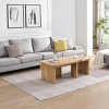 Single L Shape MDF Detachable Coffee Table,Farmhouse Rectangle Wood Coffee Table,Dining Room Garden Tea Side Table-Coolbibila - 2 of 4