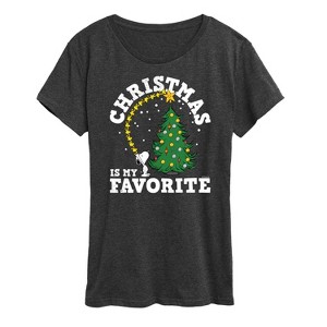 Women's - Peanuts - Christmas Is My Favorite Short Sleeve Graphic T-Shirt - 1 of 4