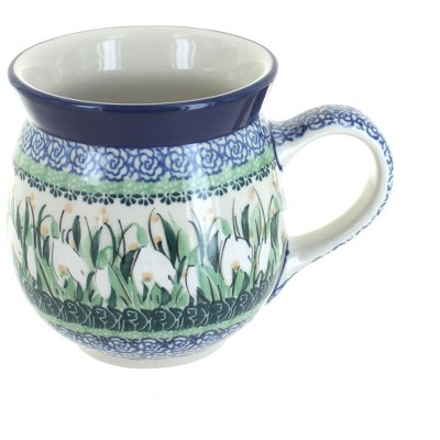 Blue Rose Polish Pottery Snowdrop Bubble Mug