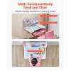 VEVOR Kids Study Chair and Desk Set, Study Desk and Chair for Kids with Bookshelf and Storage Drawer, Adjustable Height Kids Study Desk, Pink - 4 of 4