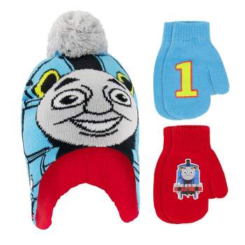 Thomas The Train Boys Winter Hat & 2 Pair Mittens Set, Toddlers Ages 2-4