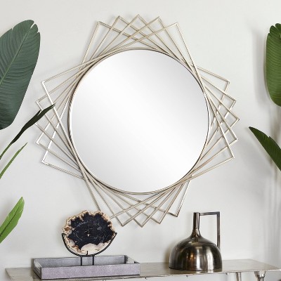 Silver Geometric Mirror – DecorLUXE Furniture