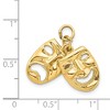 Black Bow Jewelry 14k Yellow Gold Comedy and Tragedy Pendant - 2 of 3