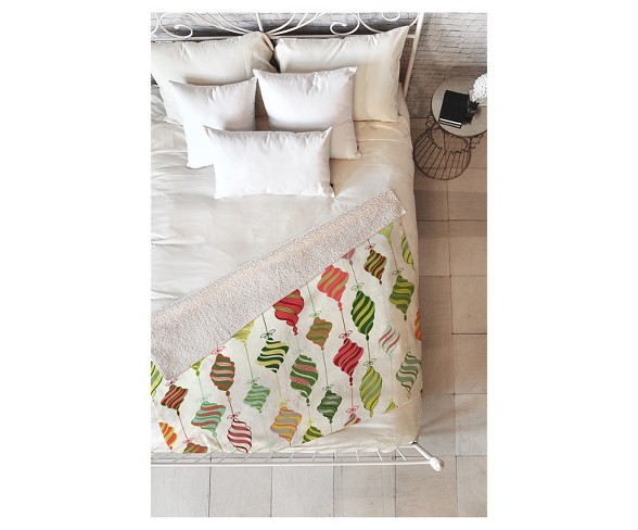 Green Novelty Sabine Reinhart Ornaments Sherpa Throw Blanket (50"X60") - Deny Designs&#174;