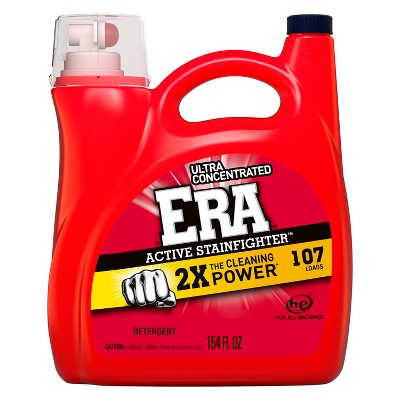 Era 2X Ultra Active Stainfighter Formula Regular Liquid Laundry Detergent, 154 lf oz, 107 Loads