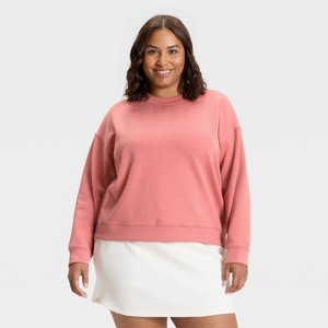Women's Airy Sleek Ribbed Crewneck Sweatshirt - All In Motion™ - 1 of 3