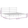 vidaXL King-Sized Metal Bed Frame with Headboard - White Steel Bedroom Furniture, 81.5"x78" Frame - 4 of 4
