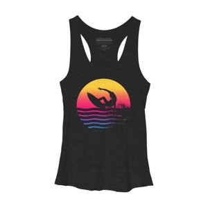 Women's Design By Humans Surfer Waves By clingcling Racerback Tank Top - 1 of 3