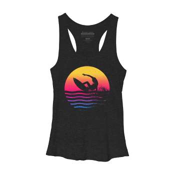 Women's Design By Humans Surfer Waves By clingcling Racerback Tank Top