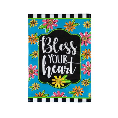 Evergreen Floral Blessings Garden Applique Flag 12.5 x 18 Inches Indoor Outdoor Decor