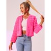 Allegra K Women's Winter Warm Cropped Collarless Faux Fur Fluffy Jacket - 2 of 4
