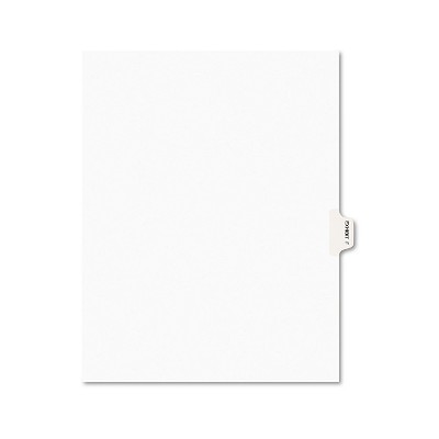 Avery-Style Preprinted Legal Side Tab Divider Exhibit F Letter White 25/Pack 01376