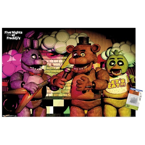 Trends International Five Nights At Freddy's - Band Unframed Wall Poster  Print Clear Push Pins Bundle 22.375 X 34 : Target