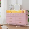 8 Drawer Dresser for Bedroom with LED Lights & Charging Station, Modern Chest of Drawers with Open Storage, TV Stand for Living Room - 2 of 4