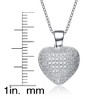 Guili Sterling Silver Rhodium Plated Micro Set Heart Shape Drop Pendant with Cubic Zirconia for a Glamorous Look, Perfect for Parties - 2 of 3