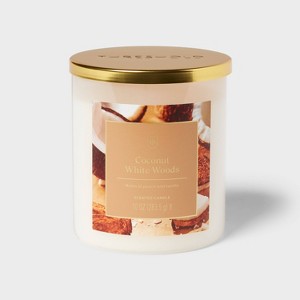 10oz Glass Jar Candle with Lid Coconut White Woods - Threshold™ - 1 of 3