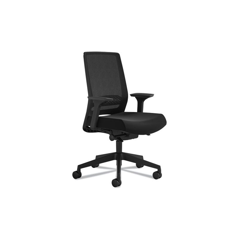Safco Medina Deluxe Task Chair, Supports Up to 275 lb, 18" to 22" Seat Height, Black, 1 of 2