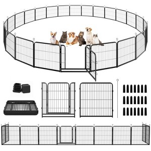 Dog Playpen Outdoor Extra Wide 24 Panels Heavy Duty Dog Fence 32" Height - 1 of 4