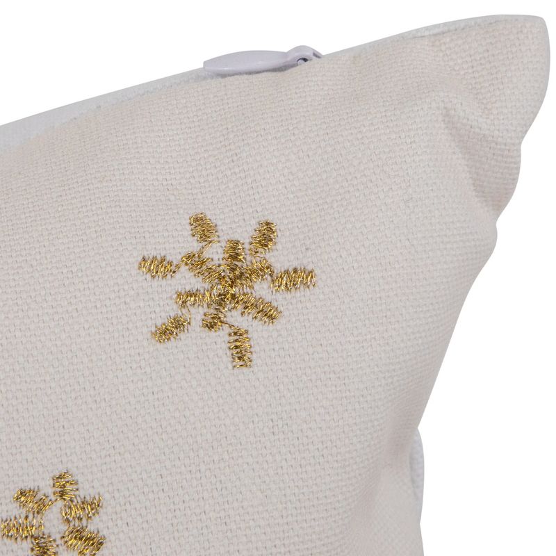 Northlight 18" Embroidered "Merry Christmas" Wreath Cotton Square Throw Pillow, 5 of 7
